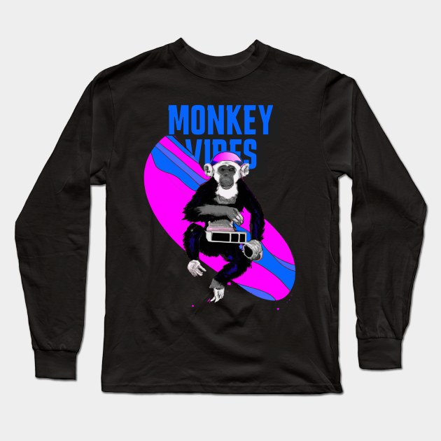 Monkey Vibes Long Sleeve T-Shirt by TylanTheBrand